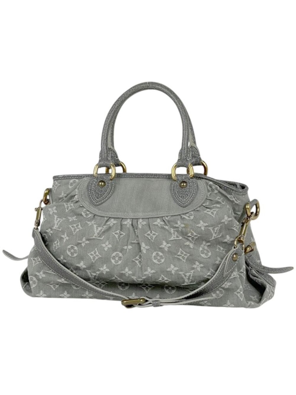 Louis Vuitton Neo Cabby MM Handbag 2-Way Monogram Denim Gray
